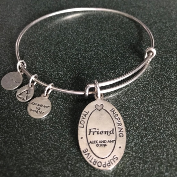 Alex And Ani Expandable Wire Bangle Bracelet Friend Charm 2016 - Picture 10 of 16